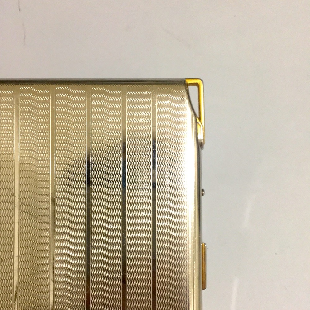 Colibri Lighter and Cigarette Case, Gold Tone w Mother of Pearl Setting, VTG - Picture 13 of 16